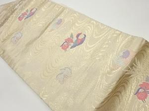 流水に鴛鴦模様織出し名古屋帯